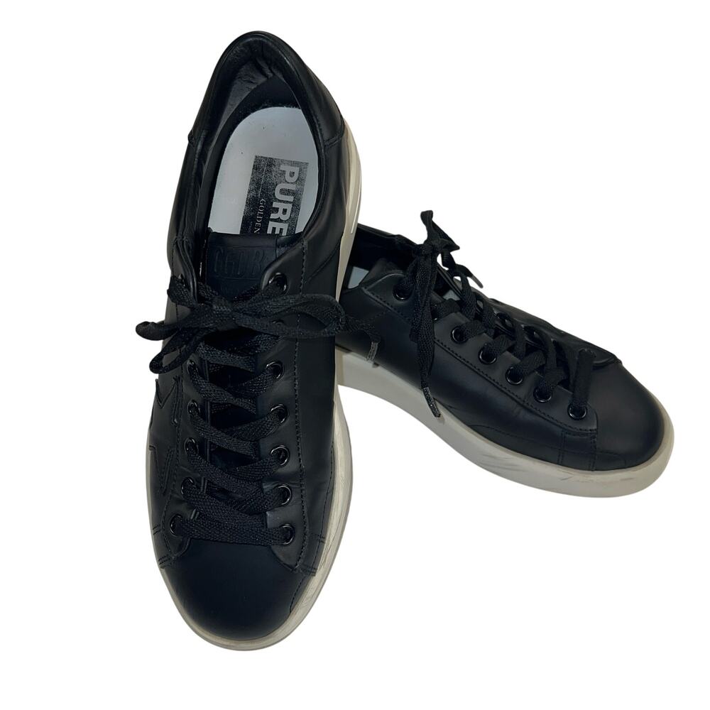 Golden Goose Black Leather Low-Top Sneakers with White Sole - Picture 15 of 16